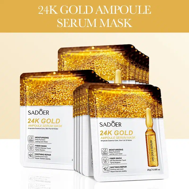 SADOER 24K Gold Ampoule Serum Facial Sheet Mask - Image 3